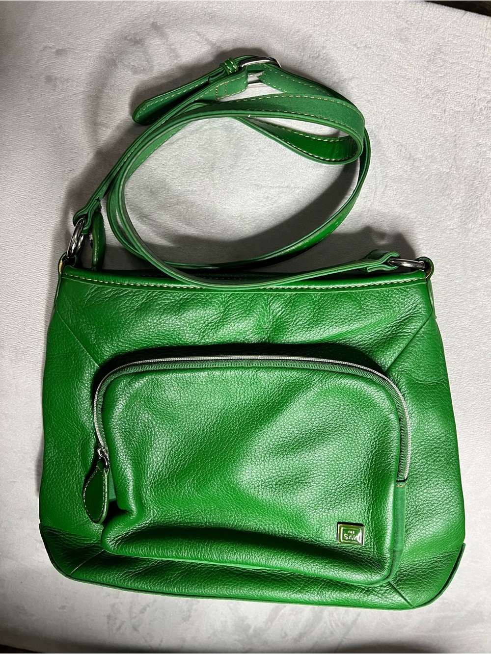 Kelly Green Leatherr Crossbody Bag by The SAK